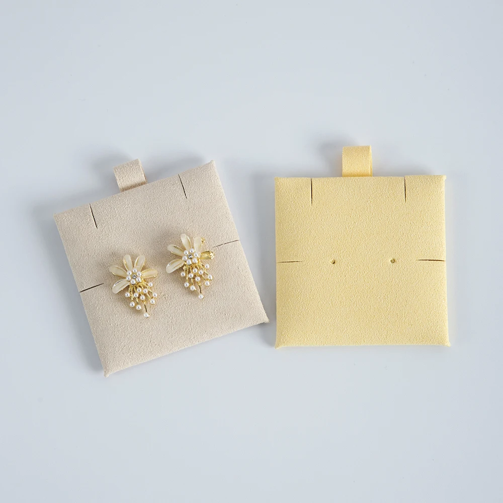 5pcs Microfiber Suede 6x6cm Jewelry Packaging Display Pads Can Personalised Earrings Necklace Bracelets Jewellery Insert Cards