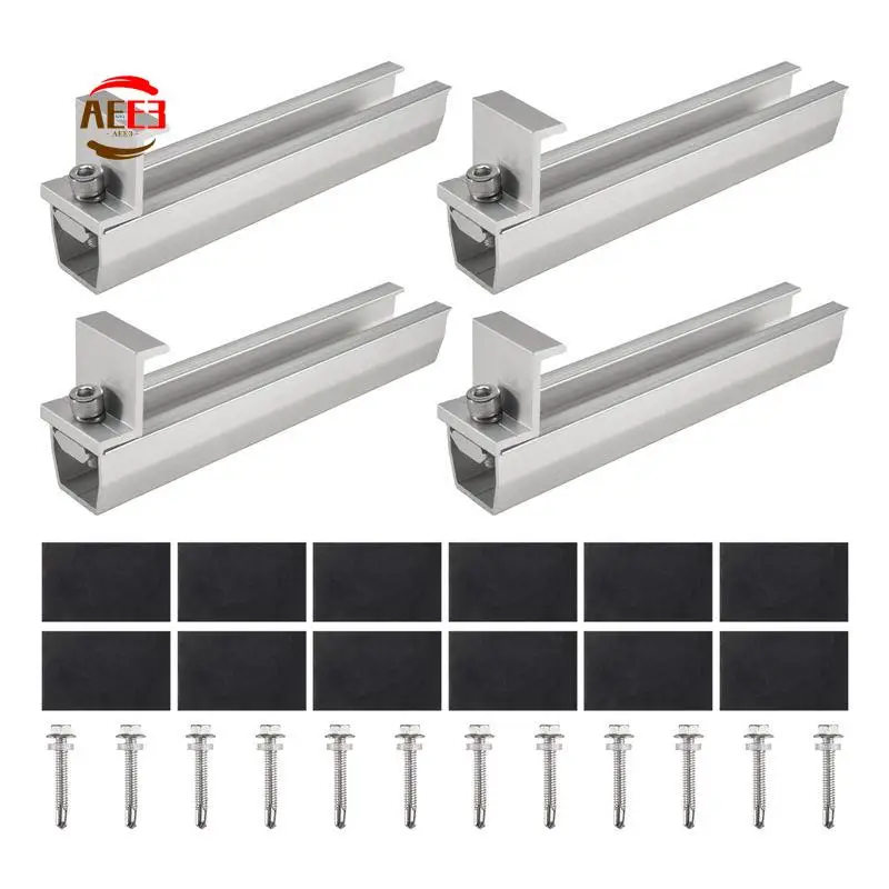 AEE3-Solar Panel Mount Bracket Photovoltaic Panel Rail Solar Panel Mount Fastening Module With Mid For Trapezoidal Roof 35Mm Dur