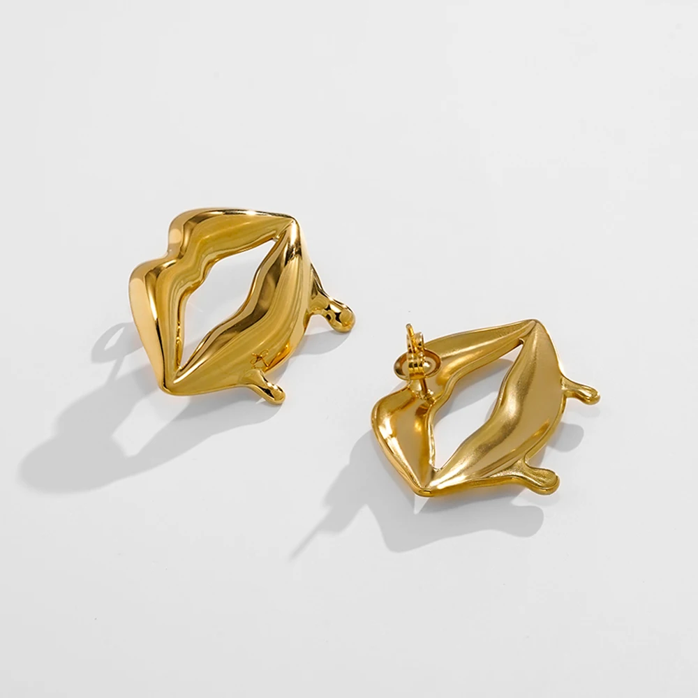 

ENFASHION Aretes De Mujer Lips Stud Earrings For Women's Stainless steel 18K Plated Gold Fashion High Street Jewelry E251811