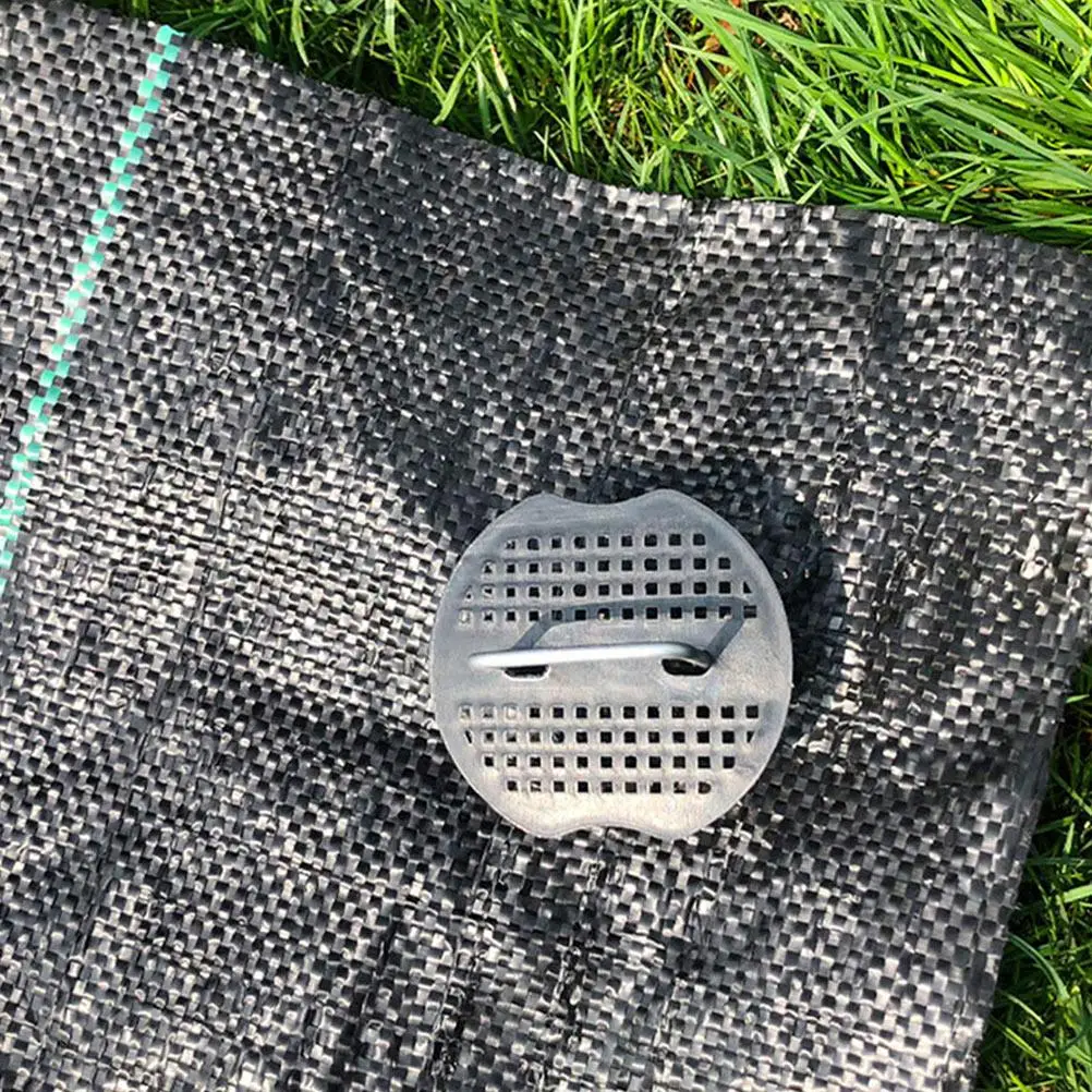 

100 Pcs Black Plastic Pads Garden Nail Spacers L Stake Gaskets U Shaped Stakes Lawn Staples Fence Anchors Metal Ground