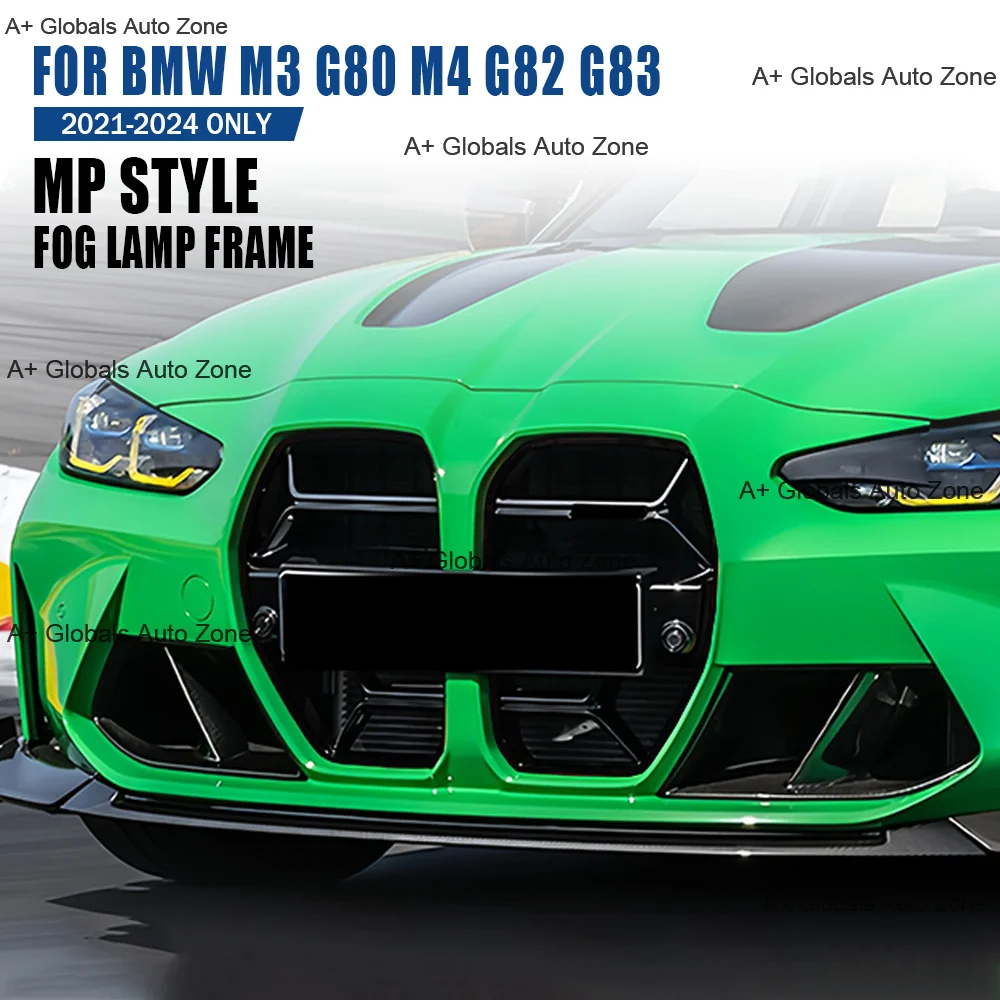Glossy Black MP Style Fog Lamp Frame Fit For BMW M3 G80 M4 G82 G83 2021-2024 Front Bumper Convert Front Bumper Side Vent Trim