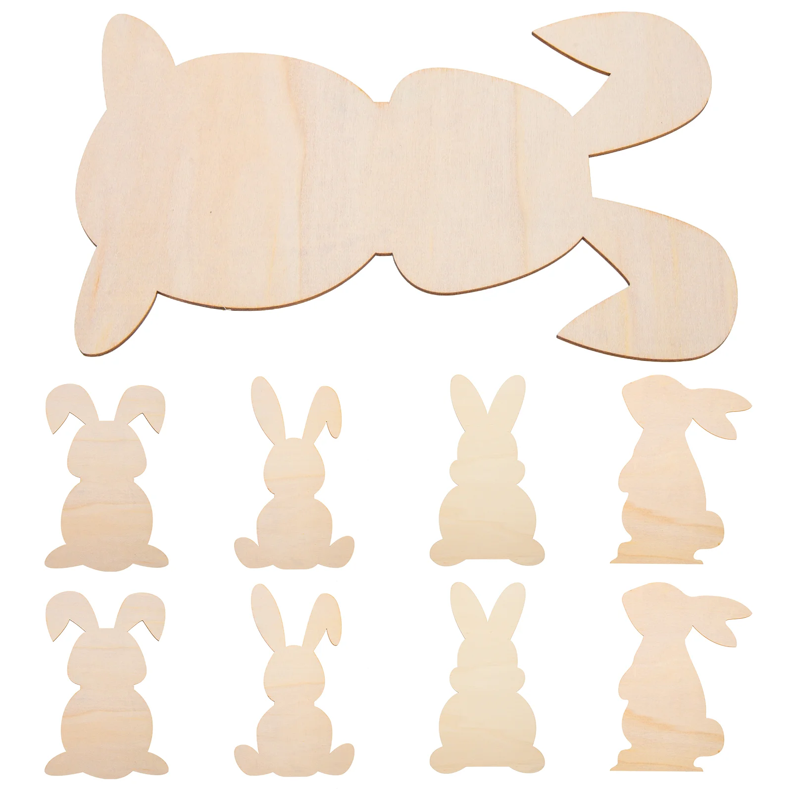 

DIY Rabbit Wood Chips Blank Slices Planks Wooden Bunny Easter Decorations Ornaments Game