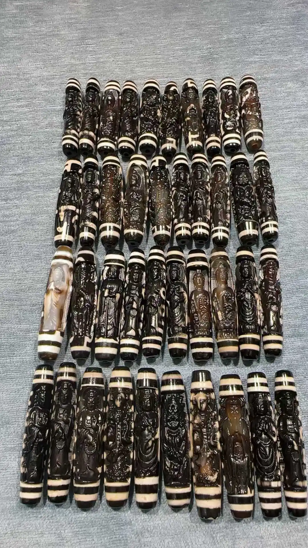 

10pcs/lot 60mm Carviing Guanyin Buddha Old-fashioned DZi Bead Amulet Collection DIY for Men& Women Jewelry