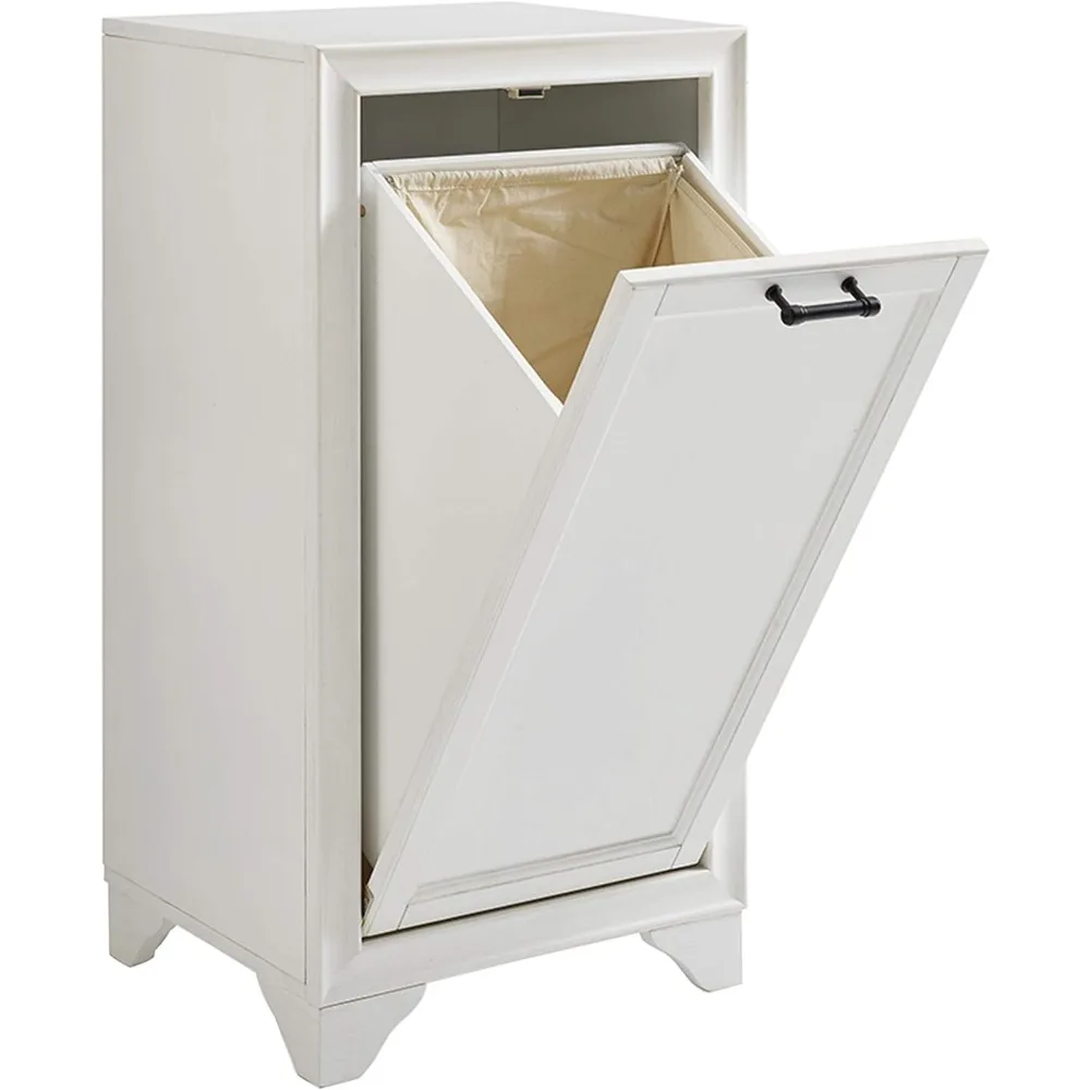 Crosley Furniture Tara Linen Hamper, Vintage White