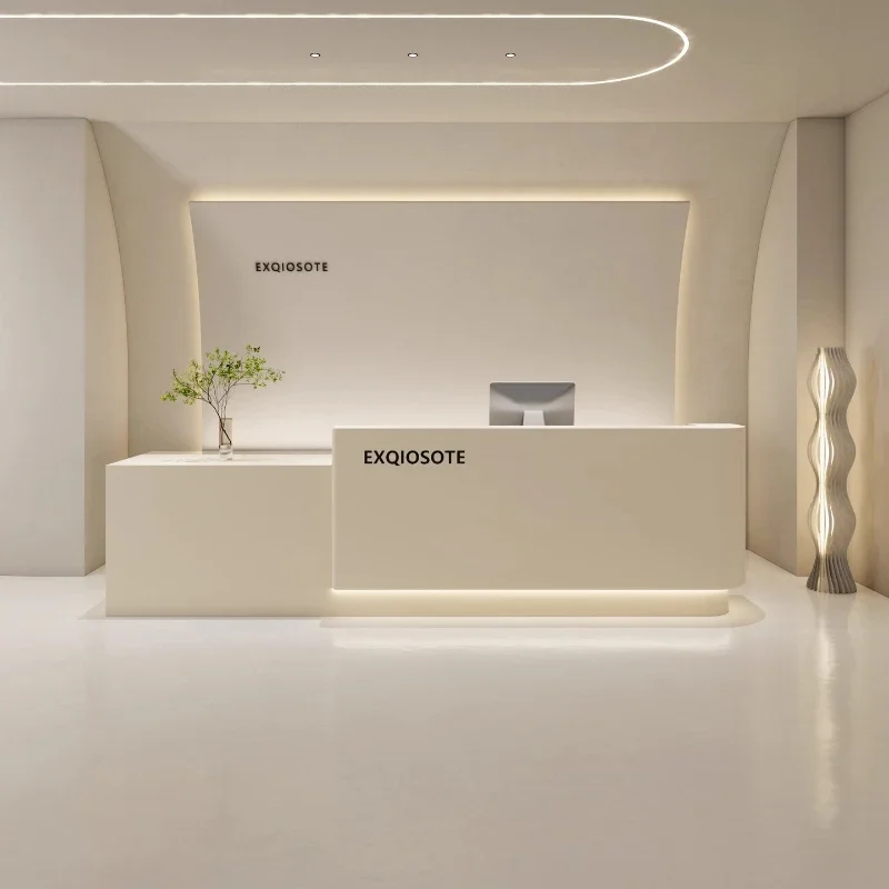 

Modern Desk Light Luxury Welcome Company Checkout Display Business Desk Reception Elegant Shop Scrivania Office Furniture Simple