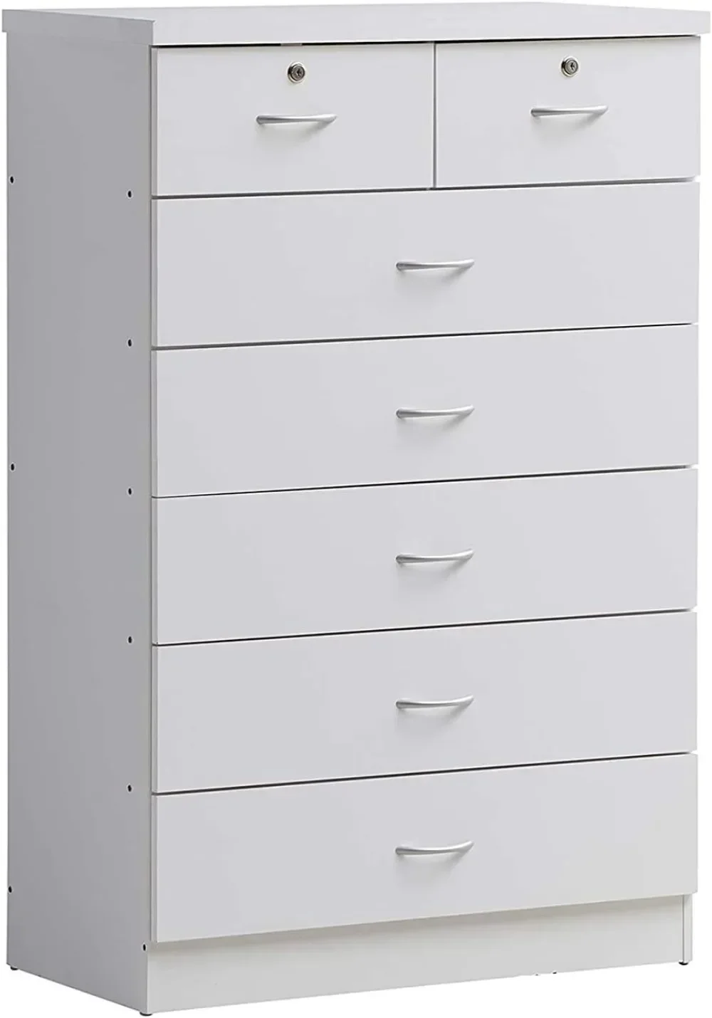 

7 Drawer Wood Dresser for Bedroom, 31.5 Inch Wide Chest of Drawers, with 2 Locks on The Top Drawers, Storage Organization Unit