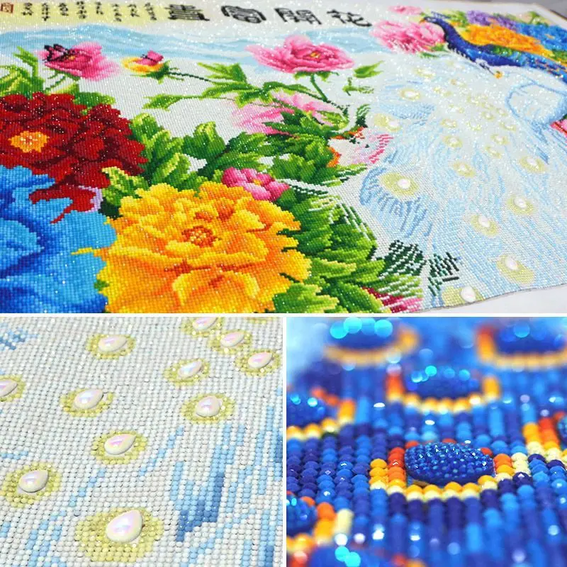 DIY Special Shaped Diamond Painting Full Diamond Embroidery,Peony Peacocks,Cross Stitch,Diamond Mosaic,Home Decoration Handmade