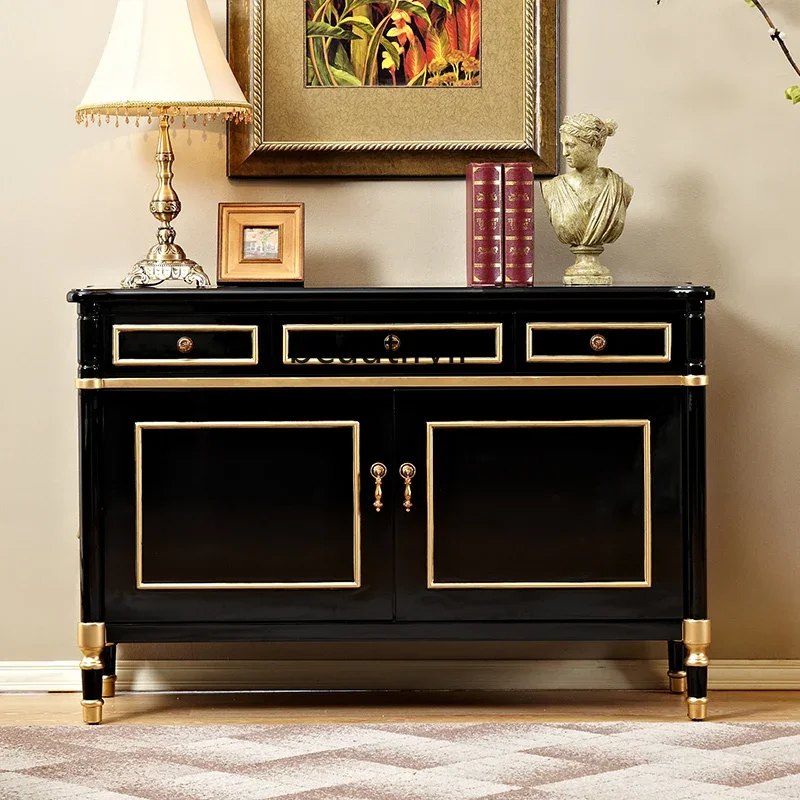 

Light luxury dining side cabinet simple modern living room storage cabinet American style entrance multi-functional hall cabinet