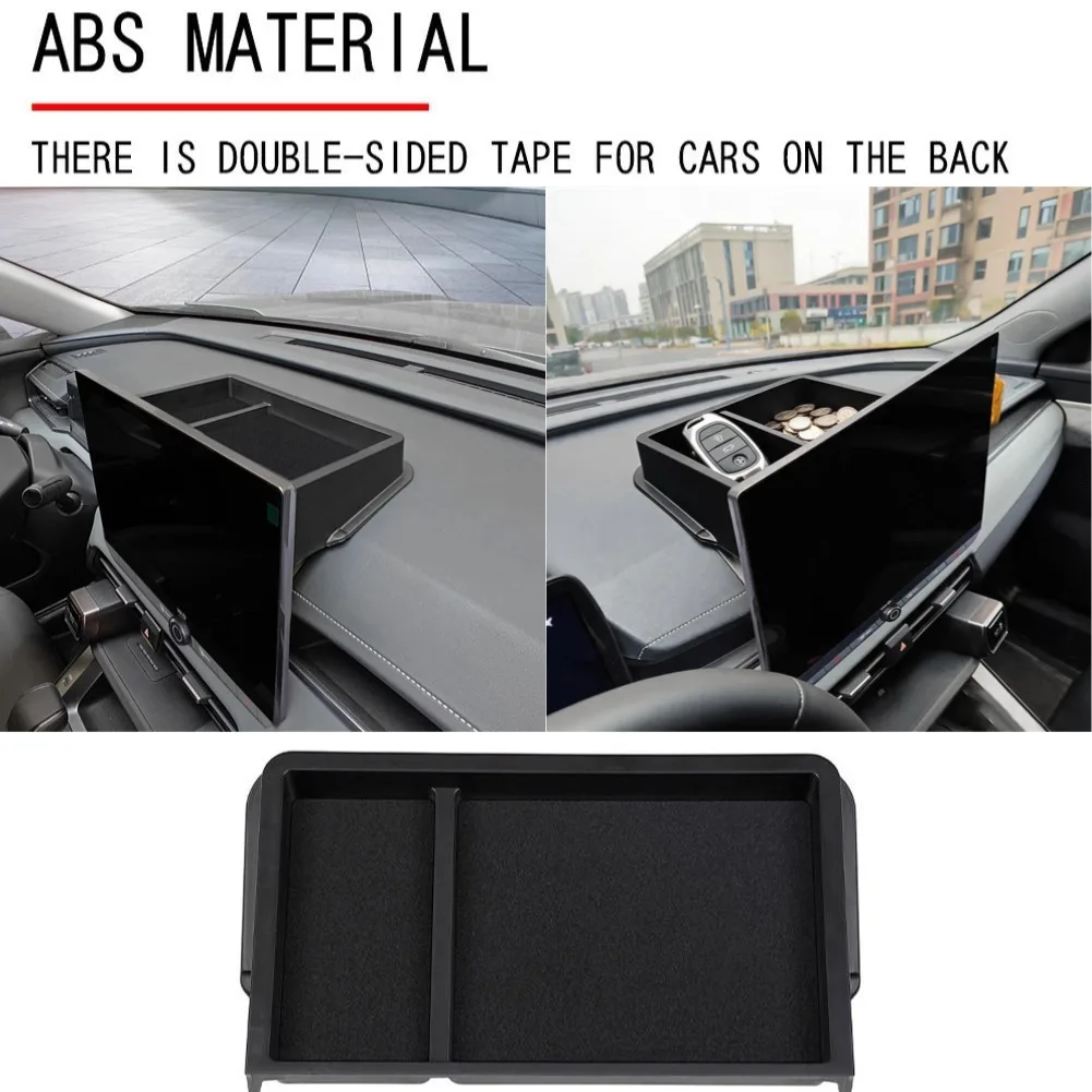 For 12.9 & 10.5 Inch Behind-Infotainment Screen Center Console Organizer for Toyota 2026, Non-Slip Flocked Lined Storage Tray