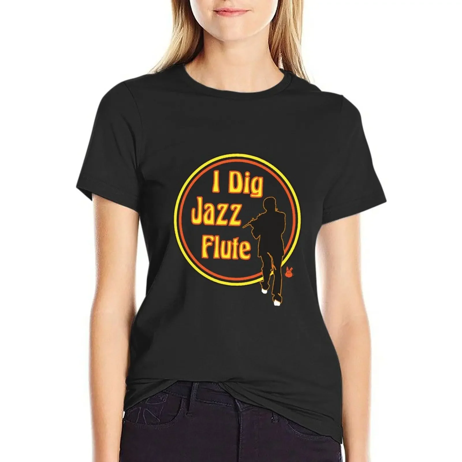 

Jazz Flute T-Shirt funny animal print Blouse female Women's t-shirt