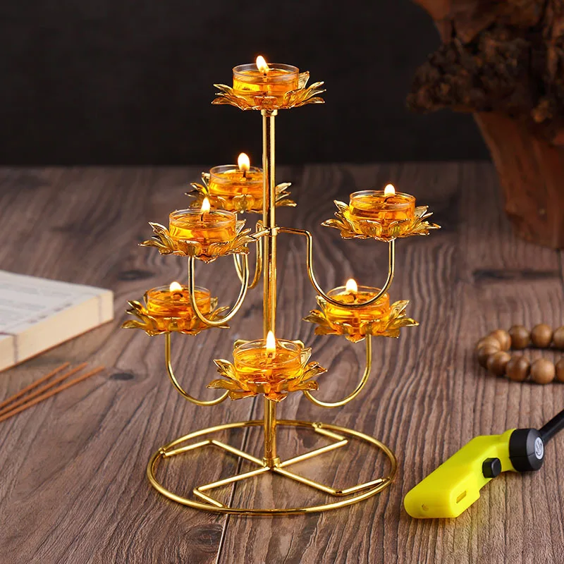 Buddha Hall Front Oil Lamp  Supply Candle Holder Candle Household Buddha Lotus Crisp Holder Lamp Holder