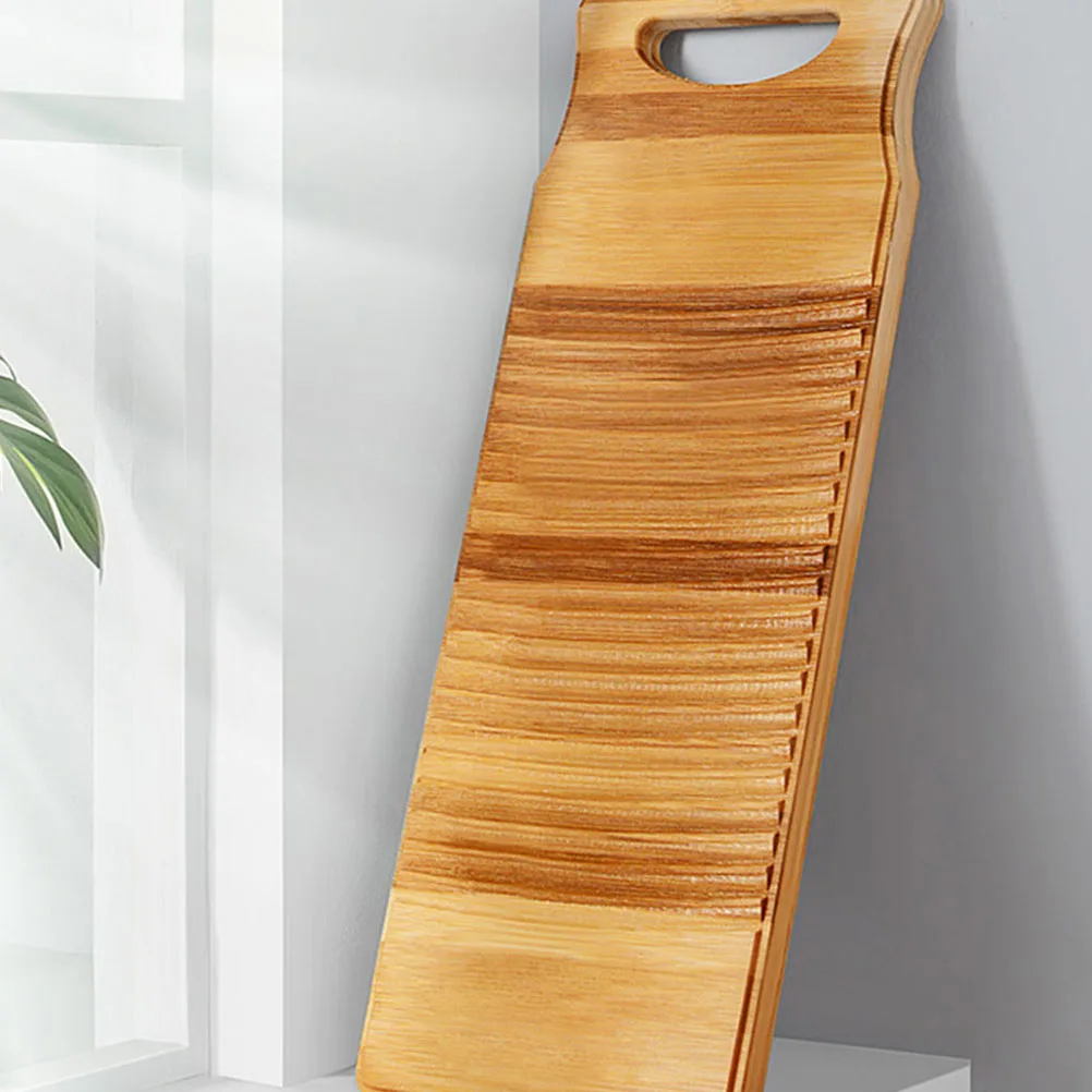 

Wooden Washboard Durable Large Size Hand Washing Board Household Cleaning Tool Rectangle Design Laundry
