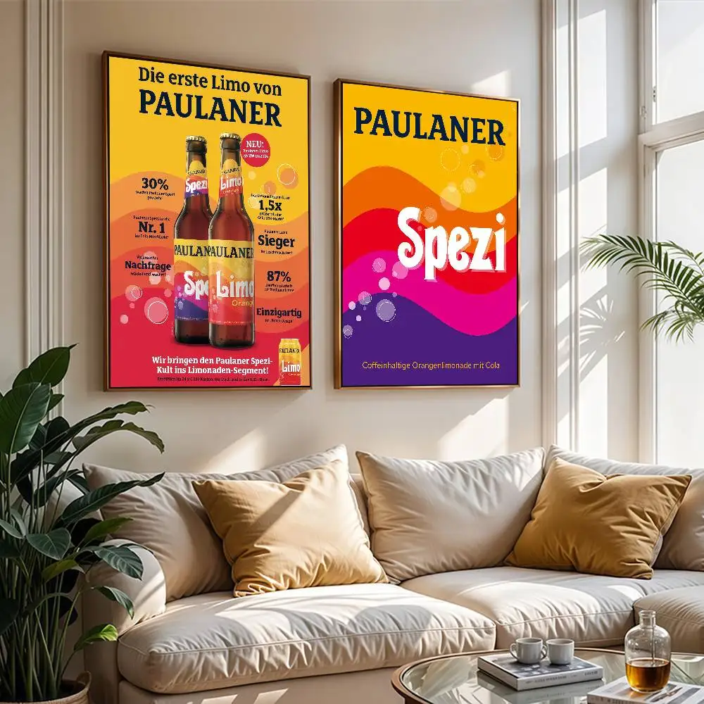 Pósteres de moda P-Paulaner S-Spezi, decoraciones de pared para dormitorios, dormitorios y salas de estar, regalo