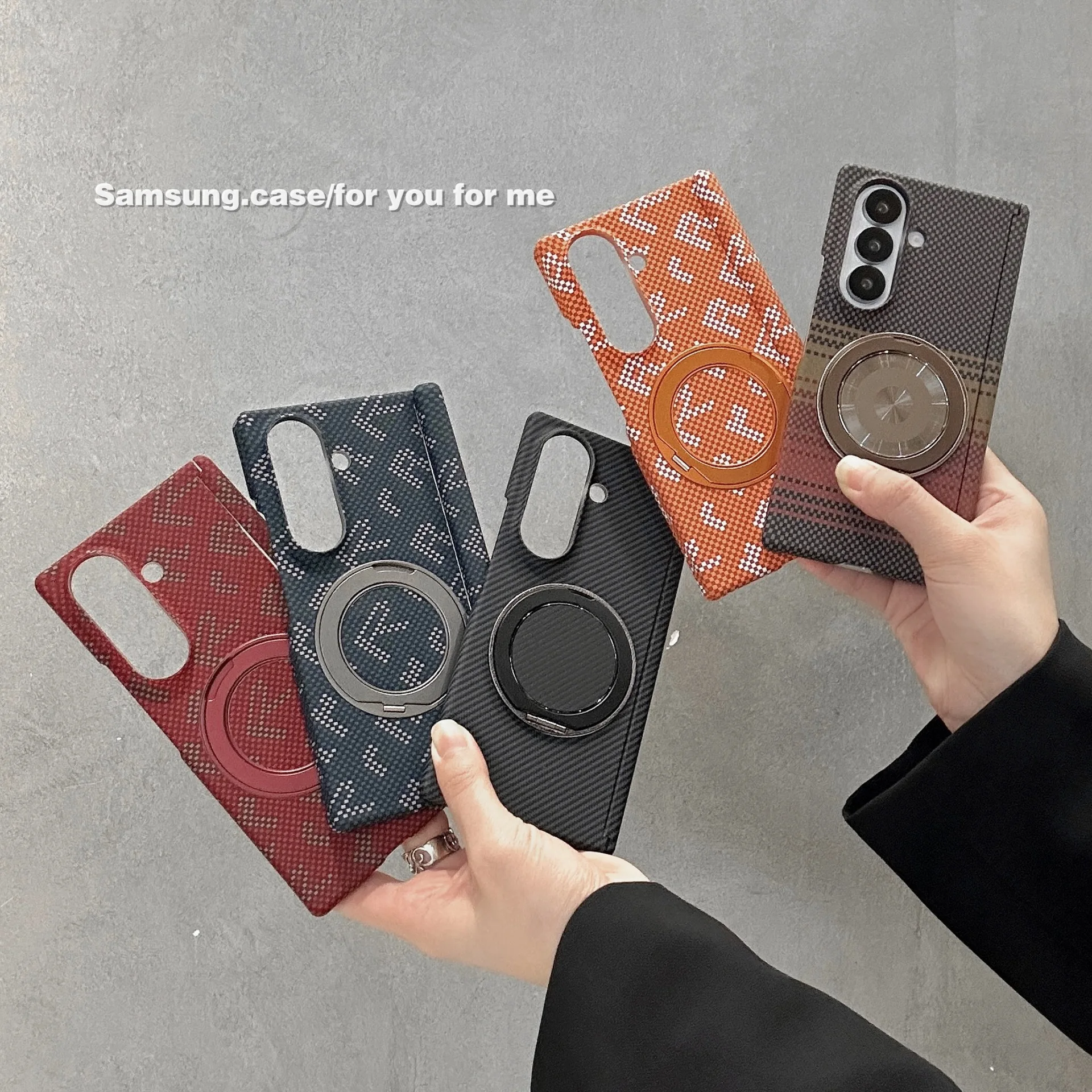 

case for Samsung Z FOLD 7 6 360-degree rotating bracket protective case magnetic attraction tough shell Anti-Fingerprint plain