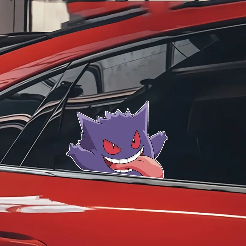 Pokemon Pikachu Cartoon Car Stickers 14cm Small Size Cute Animation Styling Gengar Auto Window Decals Windshield Accessories New