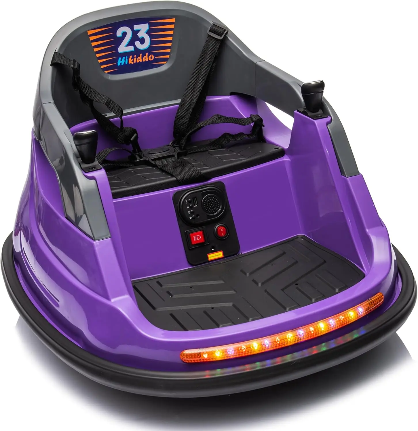 12V Car, Electric Kids Bumper Car for Toddlers 1.5-5 w/Remote Control, 3 Speeds - Purple