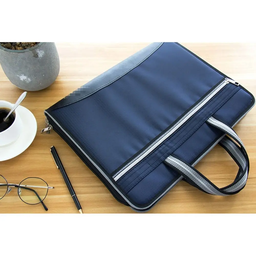 

Portable Canvas A4 Documents File Bag Large Capacity 12-Layer Accordion Folder Double Zipper Business Briefcase