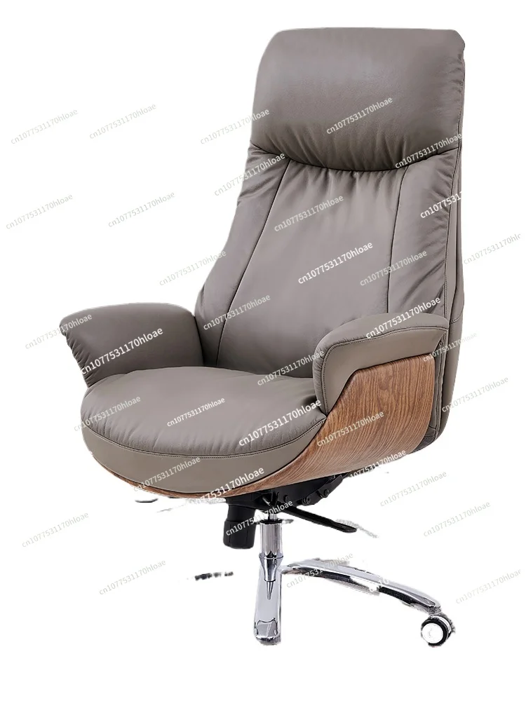 Genuine Leather Executive Chair LightBusiness Comfortable Long-Sitting Home Computer Chair Women's Office Chair Reclining