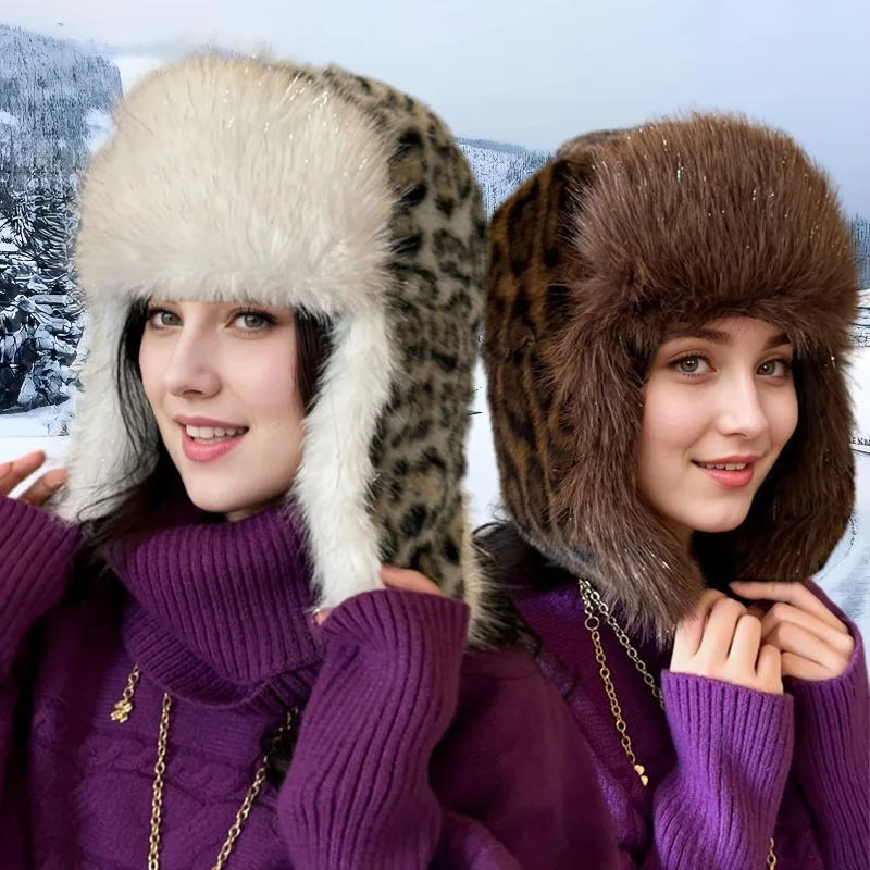 

Trapper Hat Warm Faux Fur Winter Hat with Ear Flaps Windproof Waterproof Snow Ski Hats for Men Women Cold Weather