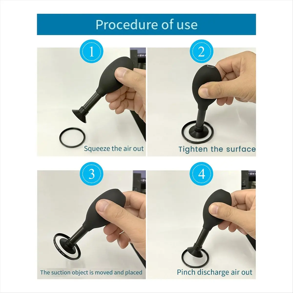 M05K Eight in One Camera Lens Puller Extended Anti-Static Vacuum Suction Pen with 7 Interchangeable Suction Cups for Lens Repair