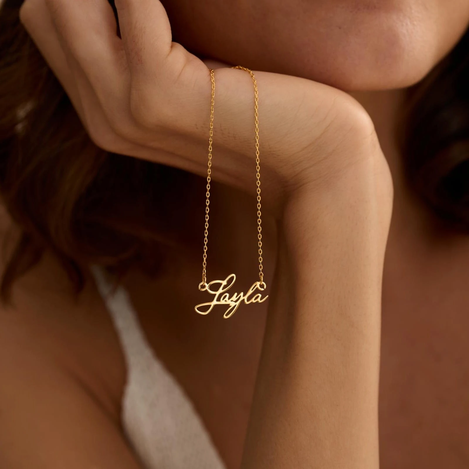 Custom Signature Name Necklace Personalized Gold Name Necklace with Box Chain Name Jewelry Birthday Gift Christmas for Women
