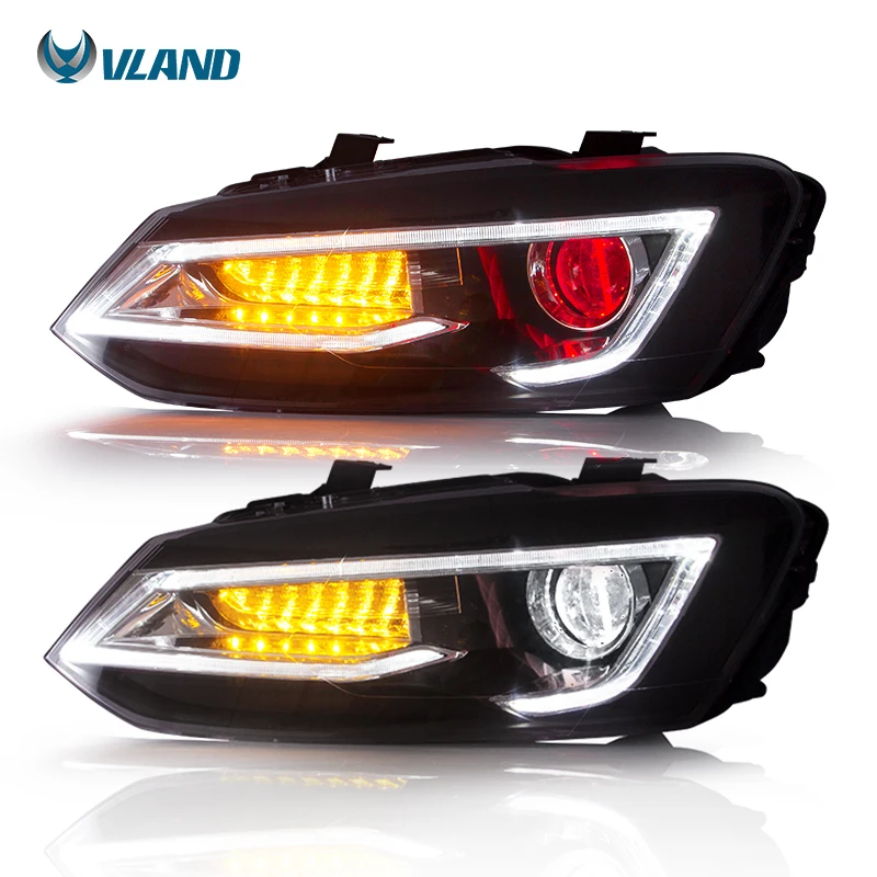 VLAND Modifizierte LED-Scheinwerfer Kopflicht 2011-2017 Sequentielle Auto-Frontleuchte für VW Polo Vento Mk5 Großhandel