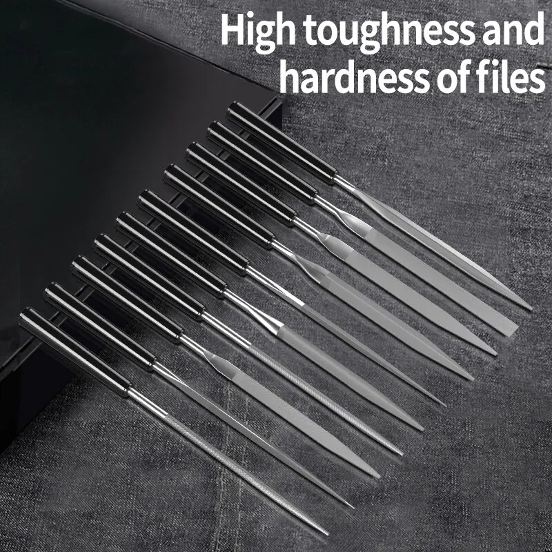 10pcs/set Metal Needle File Set Wood Rasp Metal Polishing Hand FileTools Steel Rasp Needl Filing For Metal Glass Stone Wood Carv