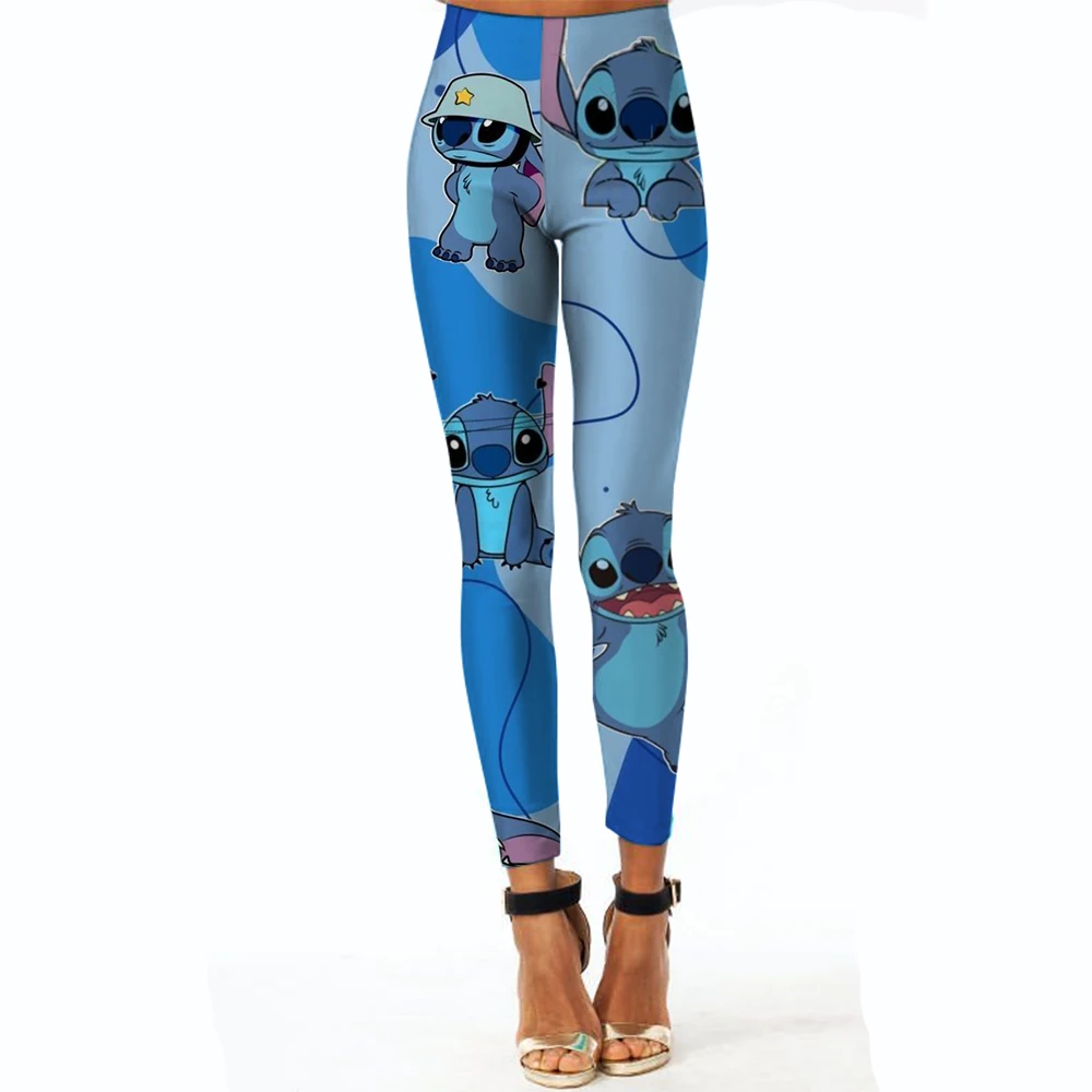 Collants de sport de Yoga imprimés Disney Stitch, pantalons de course pour femmes, collants Sexy de levage des hanches, pantalons Push Up de gymnastique