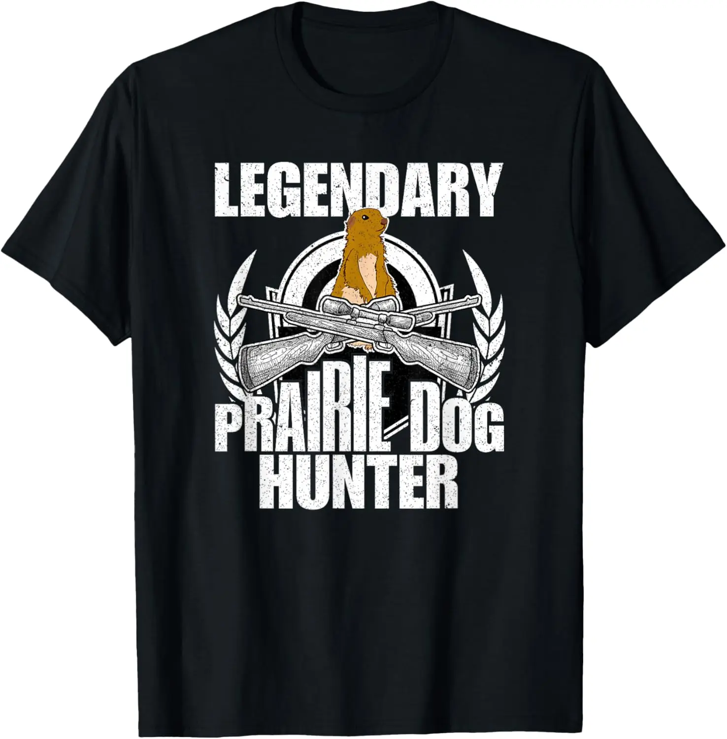 Legendary Prairie Dog Hunter Design Funny Hunting T-Shirt 100% Cotton Trendy Y2K Short-Sleeve Tee-Soft, Quick-Drying,