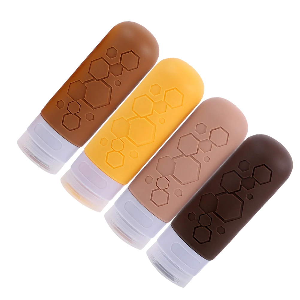 

4 pcs Travel Bottles Portable Lotion Dispenser Squeeze Shampoo Bottles LeakProof Reusable Silicone Empty Bottle