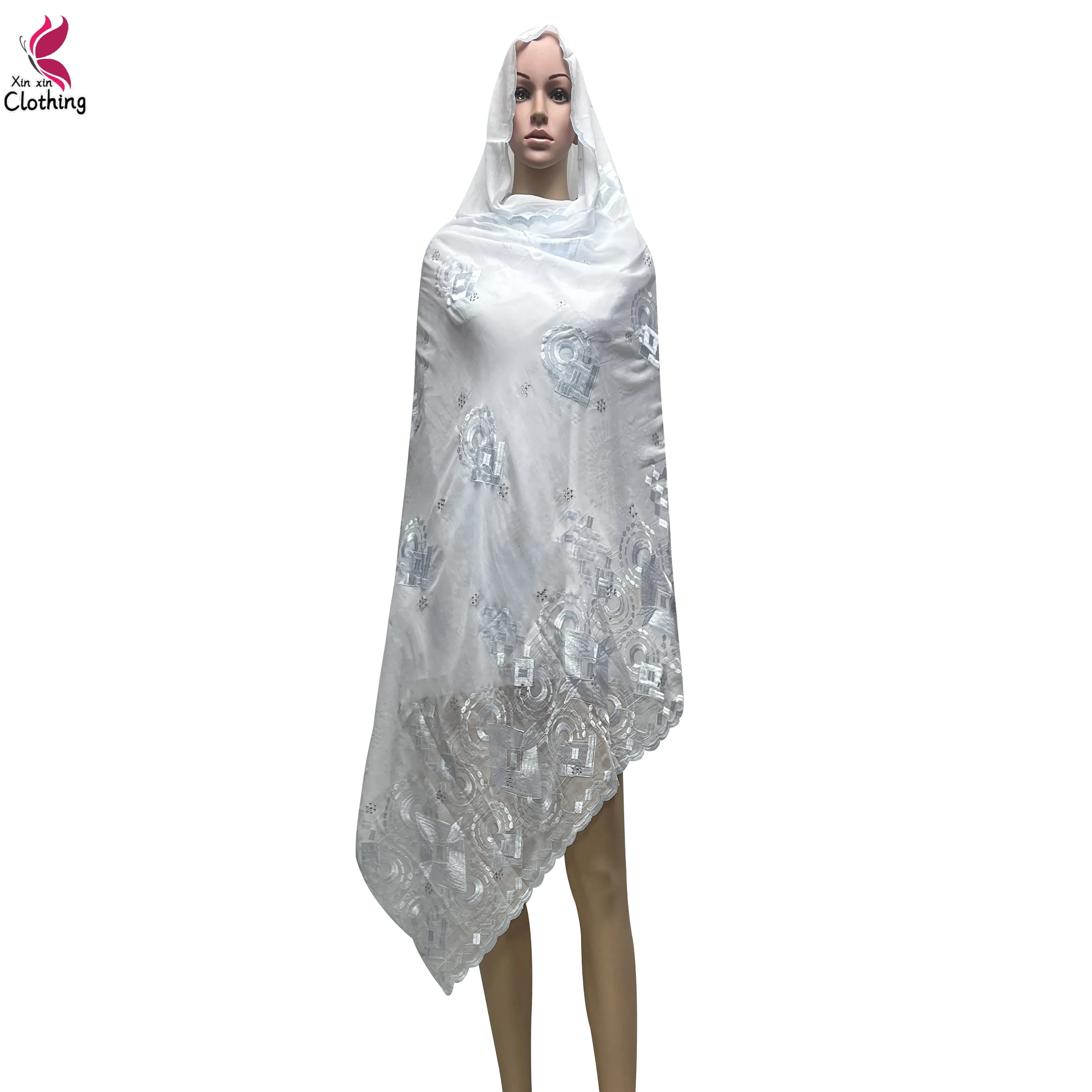 

Лидер продаж 2025, модный мусульманский шарф, 100% хлопок, шарф с вышивкой, африканский женский шарф-хиджаб, Дубайский исламский шарф для шалей, накидки