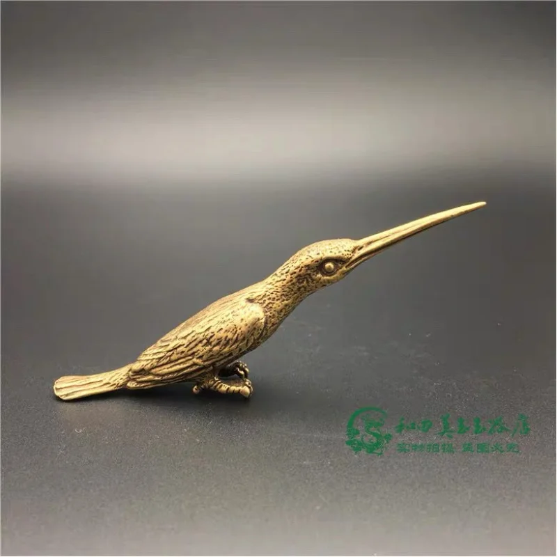 

Solid Copper Kingfisher Ornament Copper Long Beak Bird Copper Bird Simulation Bird Woodpecker Tea Ceremony Tea Art Copper Sculpt