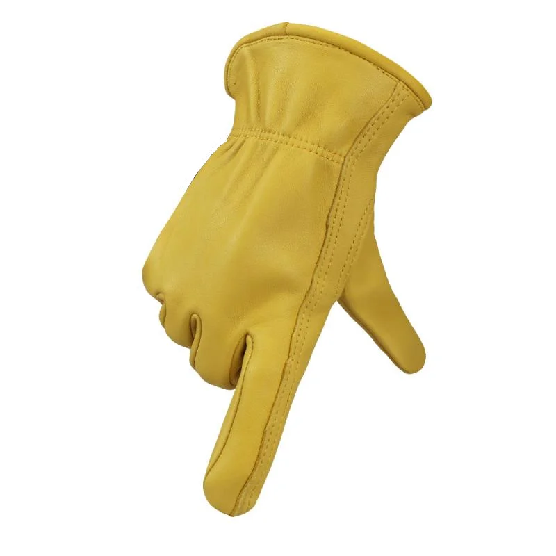 Gants de travail en cuir de vachette pour hommes et femmes, gants de conduite, moto, jardinage, sécurité, protection, cueillette de fruits