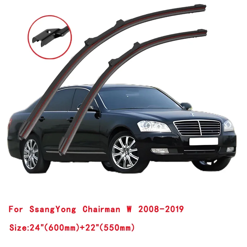For SsangYong Chairman W 2008-2019 Car Windshield Wiper Blade Front Windscreen Brushes Washer Window Cleaning Replacement Parts