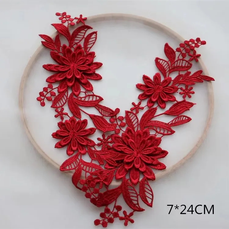5 par - 1 para. Wykwintne, rozpuszczalne w wodzie kwiaty lustrzane 3D. Aplikacja do samodzielnego szycia akcesoriów. 7*24 cm — zdjęcie 3