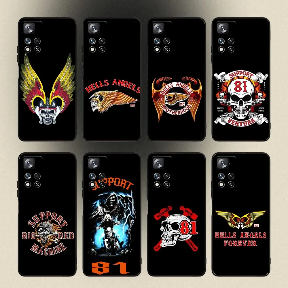 Hells Angels Motorcycle 81 Phone Case For Samsung Galaxy A20,A21s,A22,A31,A32,A52,A53,A72,73,A80,A91 Soft Black Cover