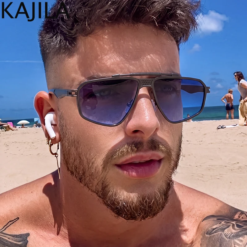 Steampunk Square Sunglasses Men 2026 Luxury Brand Metal Frame Punk Sun Glasses For Male Vintage Outdoor Double Beam Shades UV400