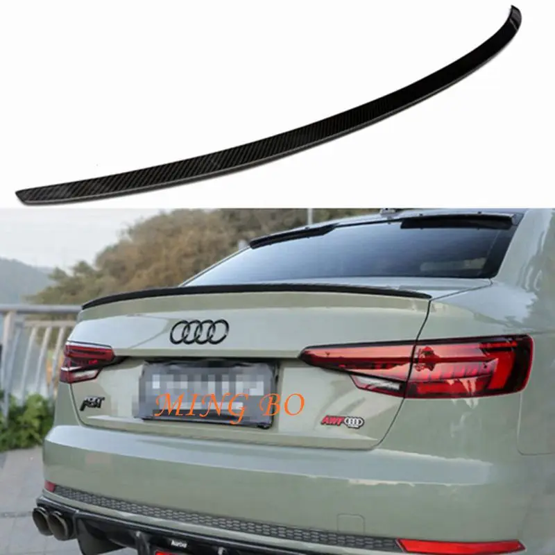 

For AUDI A4 S4 RS4 B9 Sedan S style Carbon fiber FRP glossy black Rear Spoiler Trunk Wing Car tuning accessories 2017+