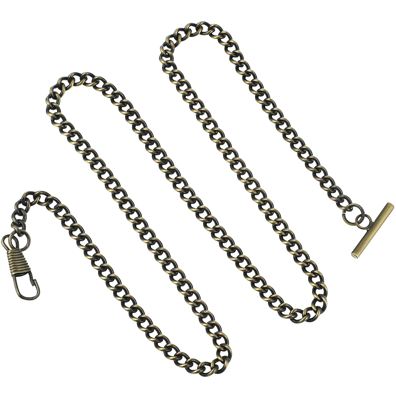 65cm Decent Metal Pocket Watch Chains Vintage T-bar Buckle Jeans Belt Chains for Men Women (Golden) metal watch chain