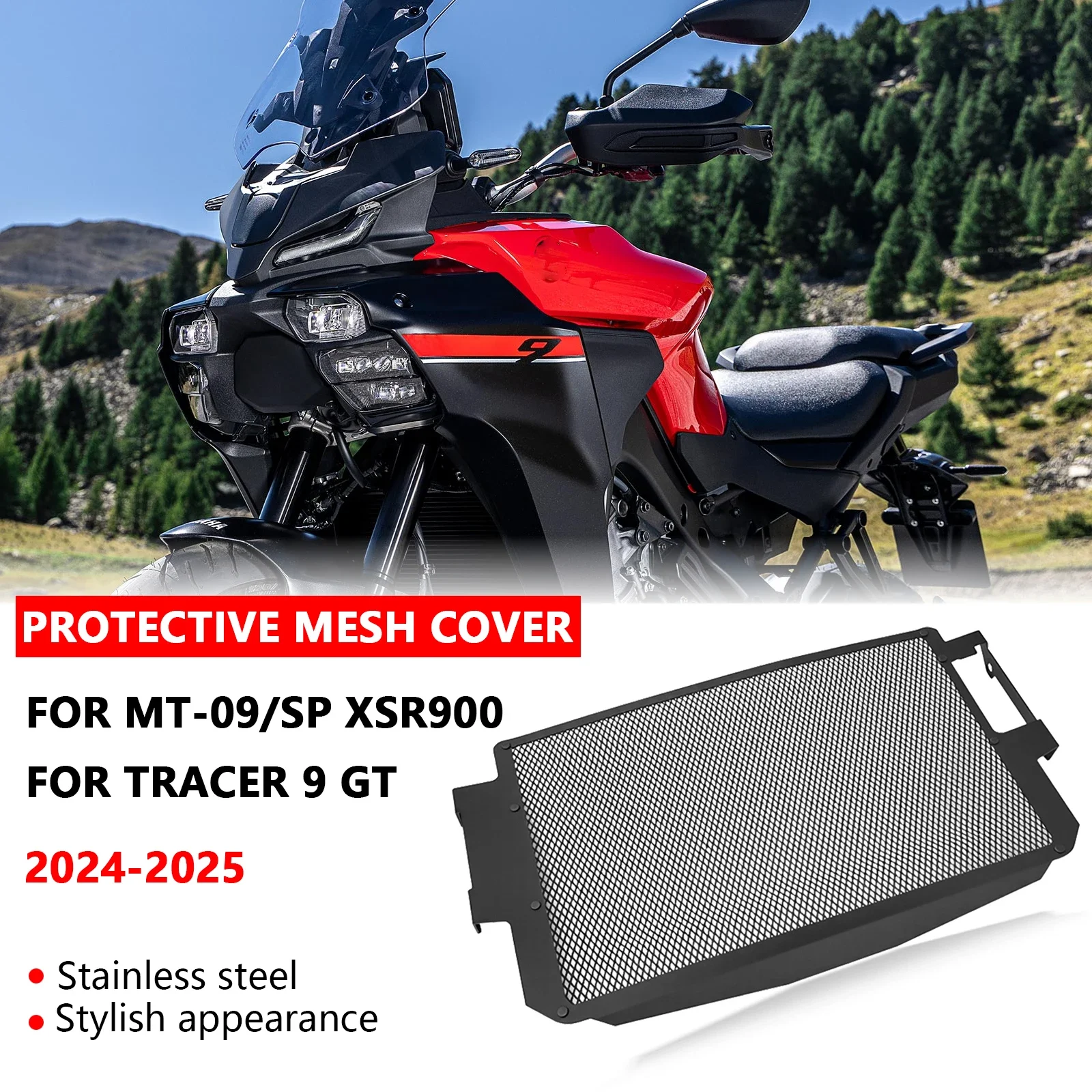 

For MT 09 MT09 SP XSR900 Tracer 9 GT 2024-2025 radiator cover motorcycle accessories radiator cooling net radiator grille