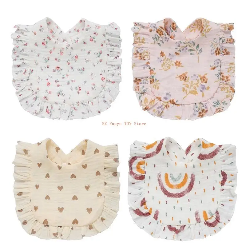 

96GC Baby Teething Bib Newborn Feeding Bib Cloth Towel Bandana Burp Cloth Bib Machine Washable Infant Boy Girl Unisex