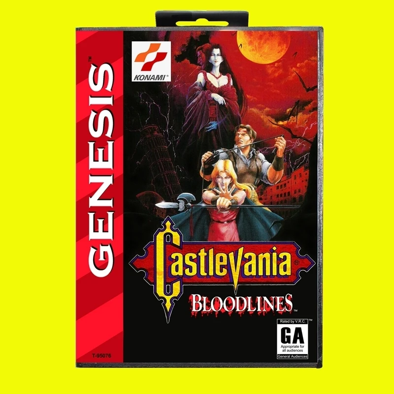 Castlevania Bloodlines NTSC MD Game Card 16 Bit USA Cover for Sega Megadrive Genesis Video Game Console Cartridge