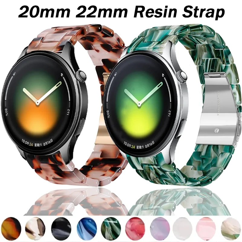 

Модный браслет из смолы 20 мм 22 мм для Xiaomi Watch 5/2-2 Pro/S4-3-2-1, ремешок для Realme Watch 5-S/Oneplus Watch 3-2-Lite