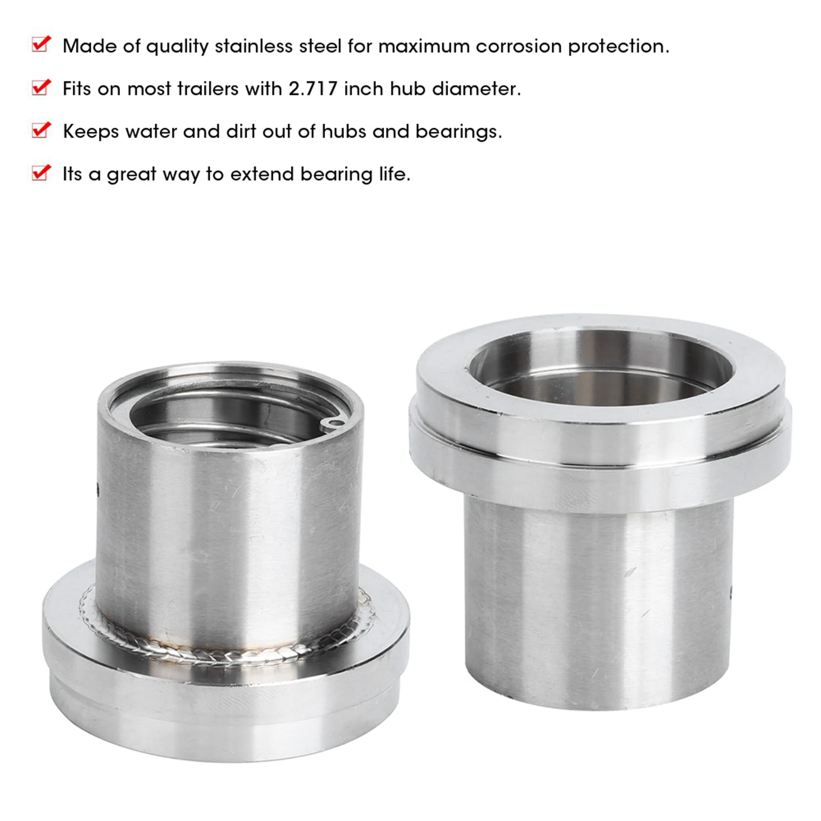 4pcs 2.717in Diameter Trailer Stainless Steel Lubricator Tool OEM Replacement Marine Boat Accessory Part