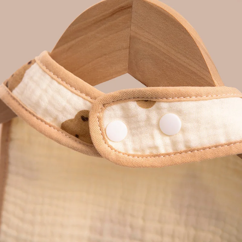 Oto Air Liur Makan Bayi Tahan Air Kain Sendawa Kancing Jepret Katun Lembut Pola Cetak Handuk Air Liur Bayi Oto Bayi