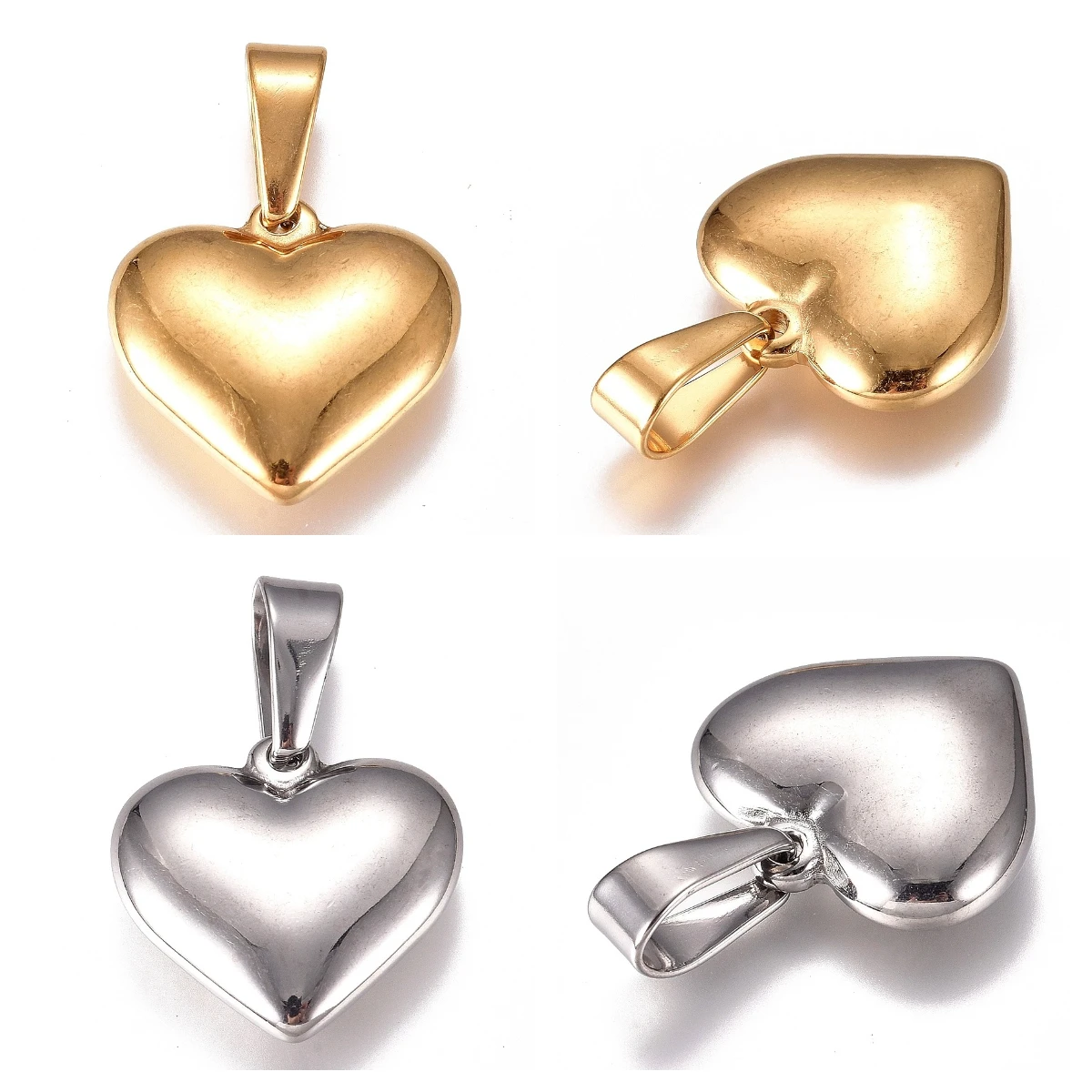 

10pcs Love Heart Charms 304 Stainless Steel Pendants for Women DIY Jewelry Bracelet Necklace Making Findings 19.5x20x5.5mm