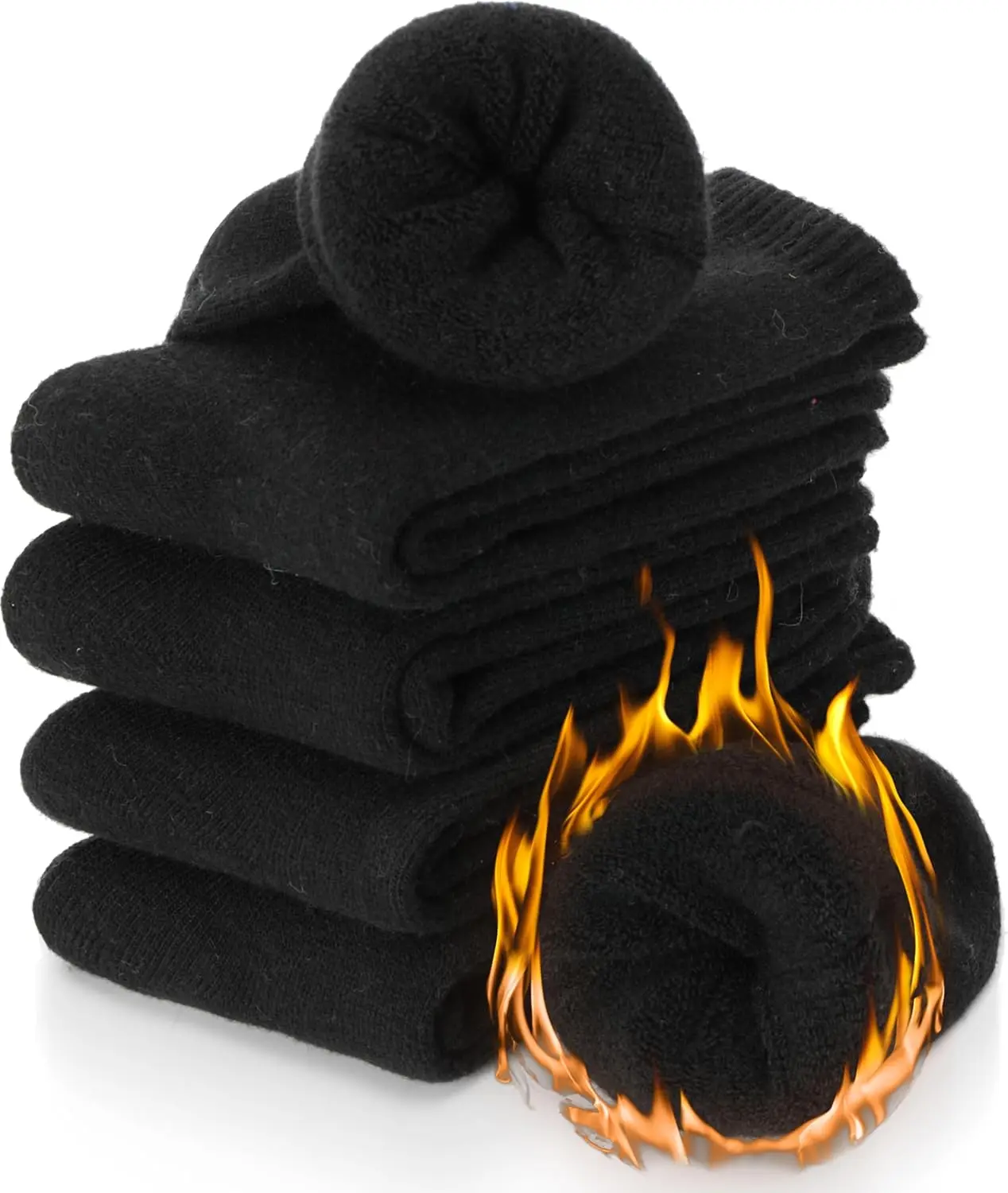 

Merino Wool Socks for Women, Thermal Winter Hiking Boot Crew Socks, 5-Pack Cozy Warm