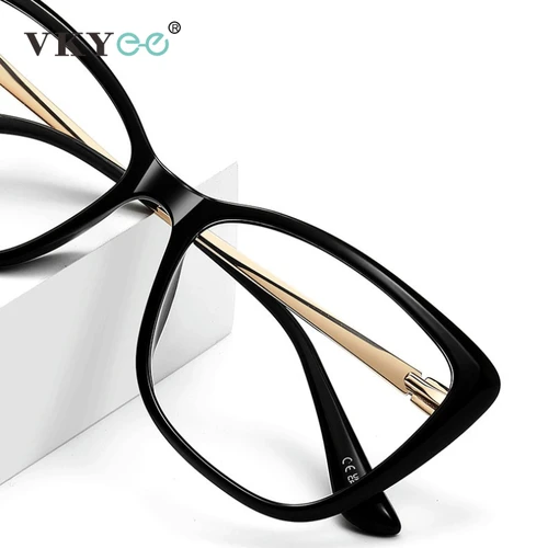 Imagen 2 del producto VICKY, gafas de lectura clásicas simples con marco grande y diseño de mariposa, gafas de lectura antiluz azul para mujer, prescripción personalizable LS228