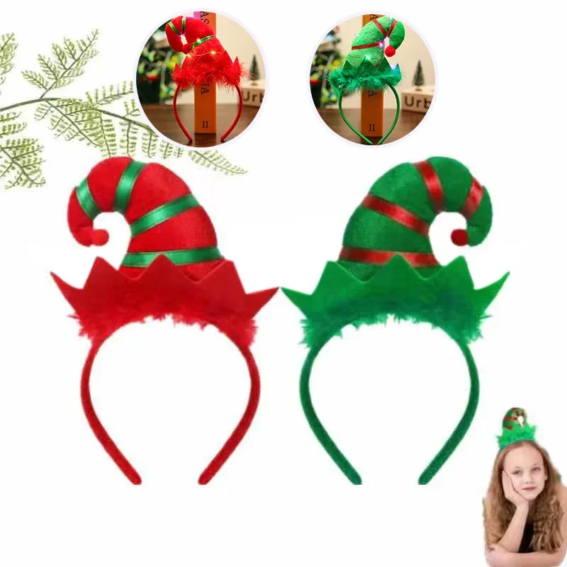 Christmas Clown Headband Xmas Hat Hair Wear Noel Adult Children's Crutch Headwear Cartoon Navidad Santa Claus Long Leg Headband