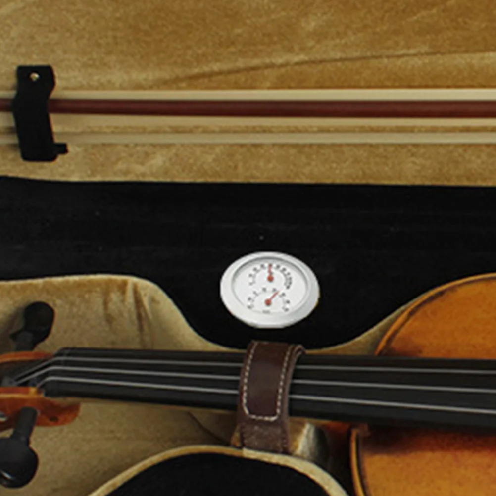 

2Pcs Round Mini Hygrometer Thermometer for Guitar Violin Instrument Care Acoustic Guitar Supplies Kit Violin Thermometer